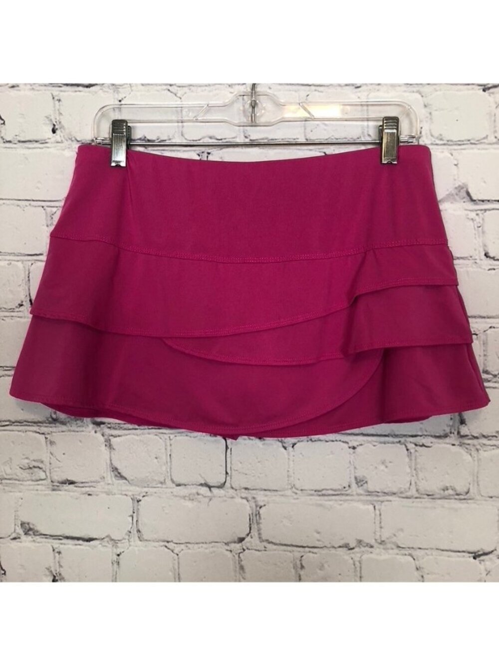 Lucky In Love Pink Tiered Tennis Skirt Skort Size L